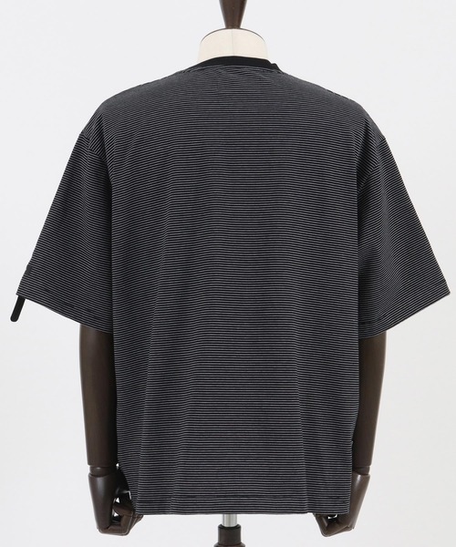 ADAMPATEK ストライプTシャツ グレー