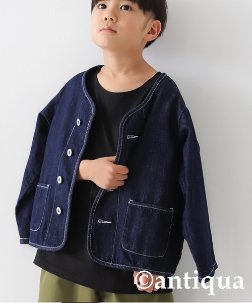 antiqua(アンティカ)の「配色ステッチタンクトップ(タンクトップ・キッズ・ブラック/ホワイト系その他/ホワイト/オレンジ/ブルー/杢グレー/ブラック×ホワイト・120/130)」の18枚目の写真