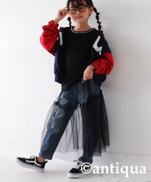 antiqua(アンティカ)の「配色ステッチタンクトップ(タンクトップ・キッズ・ブラック/ホワイト系その他/ホワイト/オレンジ/ブルー/杢グレー/ブラック×ホワイト・120/130)」の22枚目の写真