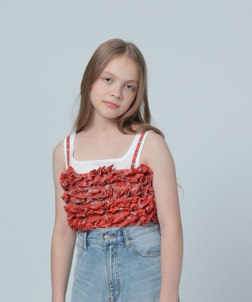LOWRYS FARM(ローリーズファーム)の「INDIAISフリルキャミソール 112149(キャミソール・キッズ・レッド/ブルー・FREE)」の1枚目の写真