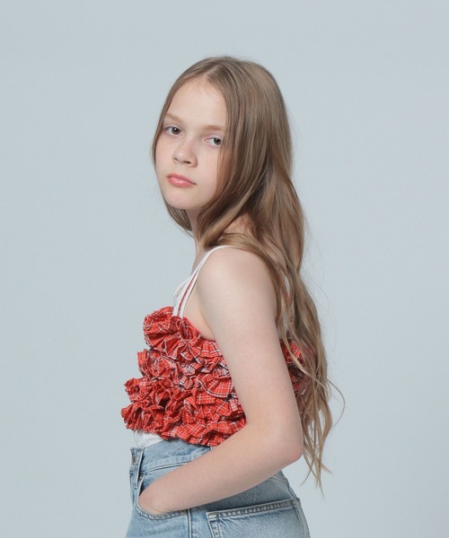 LOWRYS FARM(ローリーズファーム)の「INDIAISフリルキャミソール 112149(キャミソール・キッズ・レッド/ブルー・FREE)」の12枚目の写真