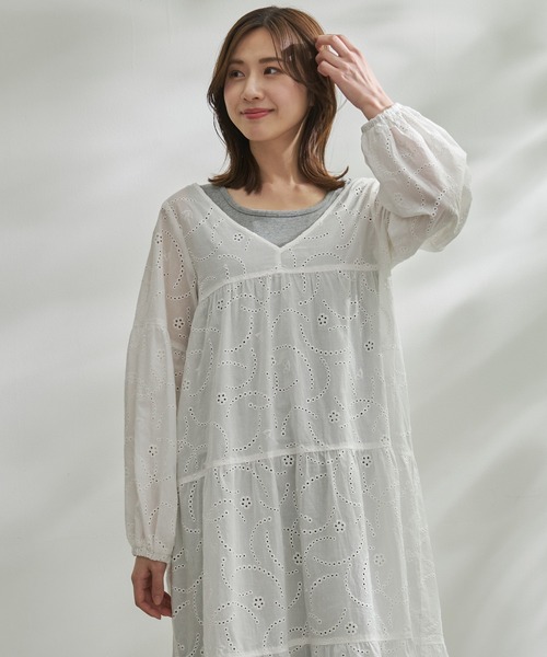 Arnold Palmer（アーノルドパーマー）の「インナーセット アンブレラ レース ワンピース（ワンピース・レディース・ブラック/ホワイト・L/M/S）」の13枚目の写真