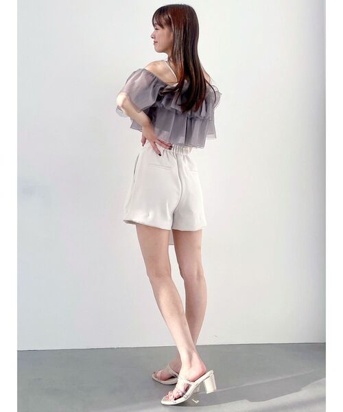MERCURYDUO（マーキュリーデュオ）の「【セットアップ着用可】ツイルタックショートパンツ（その他パンツ・レディース・ベージュ/アイボリー/ブラック・SMALL/MEDIUM）」の14枚目の写真