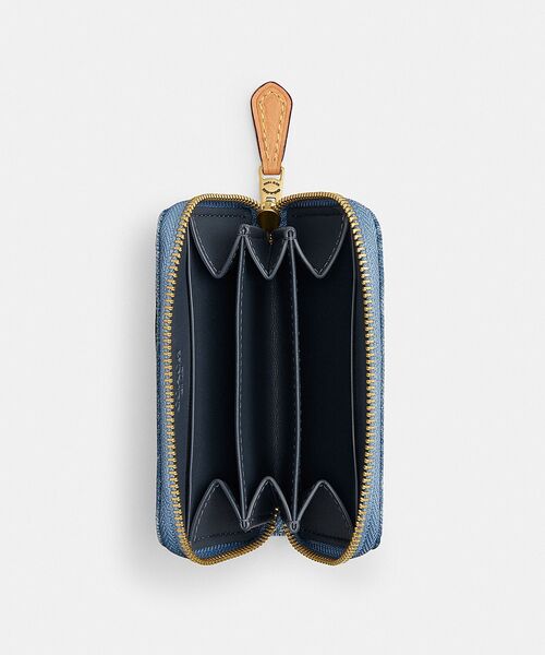 美品 COACH コーチ エッセンシャル デニム カードケース 小銭入れ COACH（コーチ）の「エッセンシャル スモール ジップ カード ケース