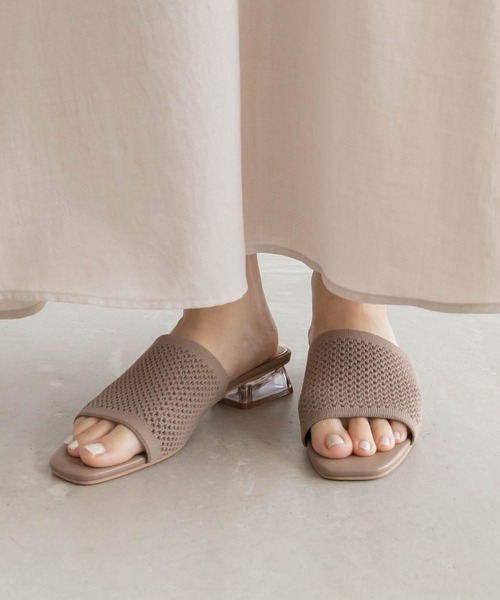 RANDA(ランダ)の「【SUSTAINABLE】ニットサンダル(サンダル・レディース・ブラック/ベージュ/グレー/アイボリー・L/M/S/LL)」の1枚目の写真
