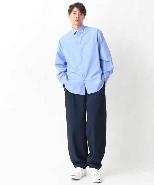 a.v.v(アーヴェヴェ)の「【イージーケア】ワイドシルエットシャツ(シャツ/ブラウス・メンズ・ダークインディゴブルー/ホワイト・46/48)」の3枚目の写真