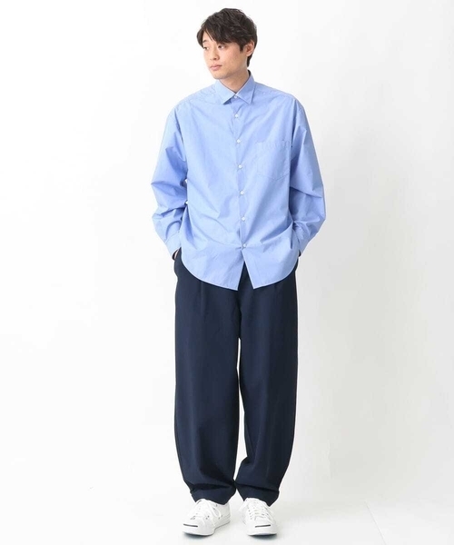 a.v.v(アーヴェヴェ)の「【イージーケア】ワイドシルエットシャツ(シャツ/ブラウス・メンズ・ダークインディゴブルー/ホワイト・46/48)」の4枚目の写真