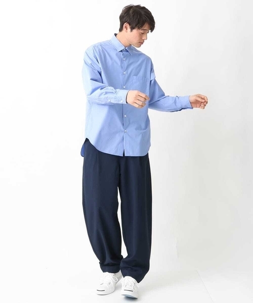 a.v.v(アーヴェヴェ)の「【イージーケア】ワイドシルエットシャツ(シャツ/ブラウス・メンズ・ダークインディゴブルー/ホワイト・46/48)」の5枚目の写真
