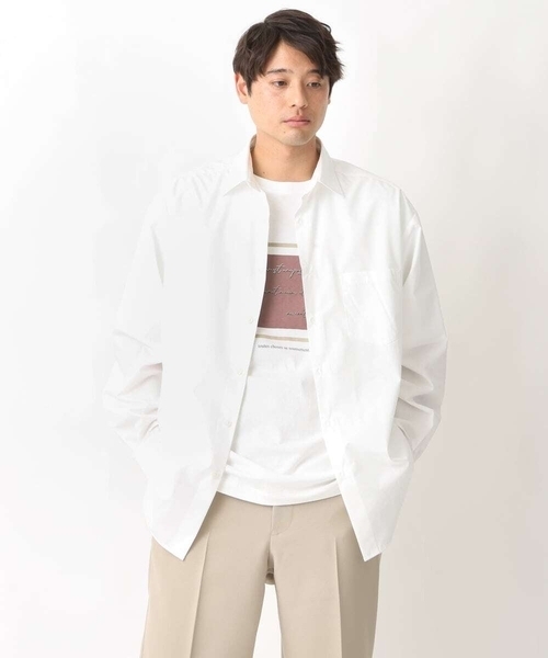 a.v.v(アーヴェヴェ)の「【イージーケア】ワイドシルエットシャツ(シャツ/ブラウス・メンズ・ダークインディゴブルー/ホワイト・46/48)」の8枚目の写真