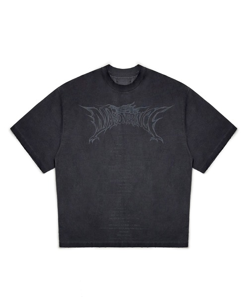 MASONPRINCE Tシャツ プリント ダメージ ウォッシュド 男女兼用 MASONPRINCE tシャツ オーバーサイズ スプレー加工 バック