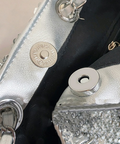 Futier land（フューティアランド）の「スパンコールチェーンバッグ（ショルダーバッグ・レディース・ブラック/シルバー・FREE）」の8枚目の写真