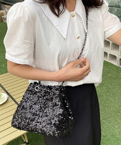 Futier land（フューティアランド）の「スパンコールチェーンバッグ（ショルダーバッグ・レディース・ブラック/シルバー・FREE）」の12枚目の写真