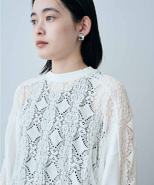 MEDE19F（メデジュウキュウ）の「ＭＥＤＥ１９Ｆ　レース遣いのコンビスウェットプルオーバー（スウェット・レディース・ブラック/ホワイト・MEDIUM/LARGE/X-LARGE）」の10枚目の写真