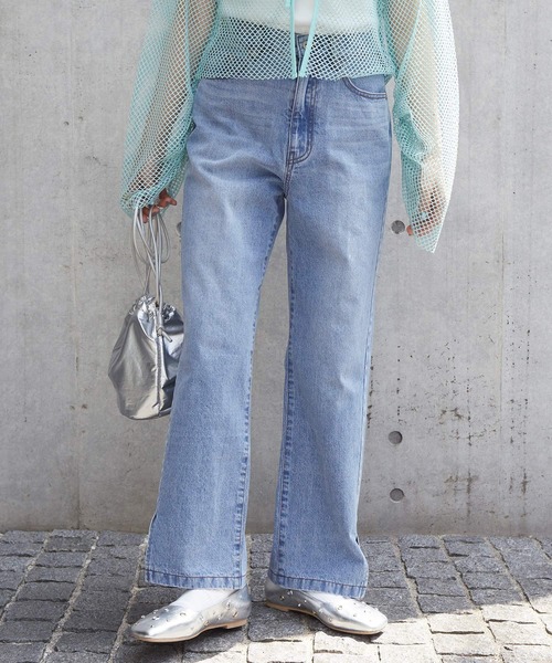 vin 裾スリットデニム 新品 ブルー w closet（ダブルクローゼット）の「裾スリットデニムパンツ