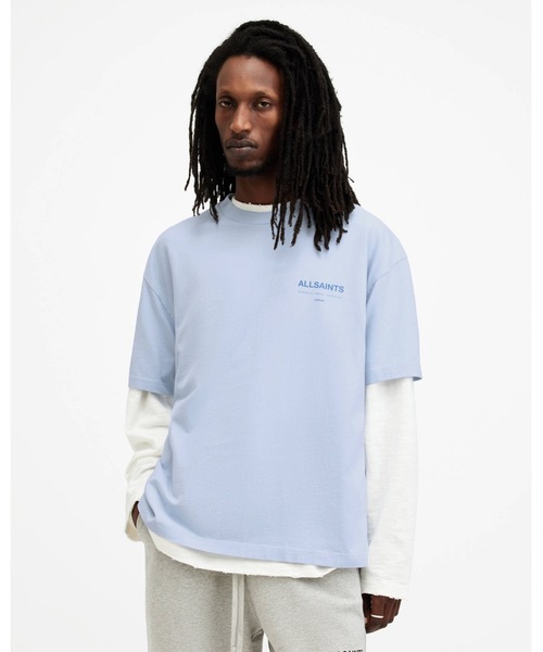 ALLSAINTS(オールセインツ)の「ACCESS OVERSIZED CREW NECK T-SHIRT | ACCESS オーバーサイズ クルー ネック Tシャツ(Tシャツ/カットソー・メンズ・ブルー系その他・XS/S/M/L/XL)」の9枚目の写真