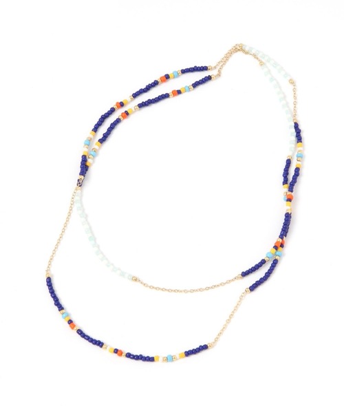 GLOBAL WORK Smile Seed Store(グローバルワーク スマイルシードストア)の「ビーズロングネックレス/111173(ネックレス・レディース・ネイビー/ピンク系その他・FREE)」の4枚目の写真