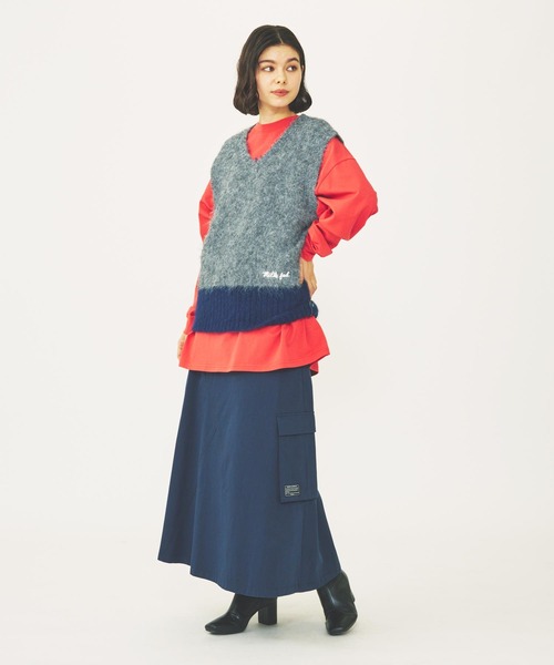 MILKFED.（ミルクフェド）の「SHAGGY KNIT VEST（ベスト・レディース・グレー/ブルー/ライトパープル・ONE SIZE）」の16枚目の写真