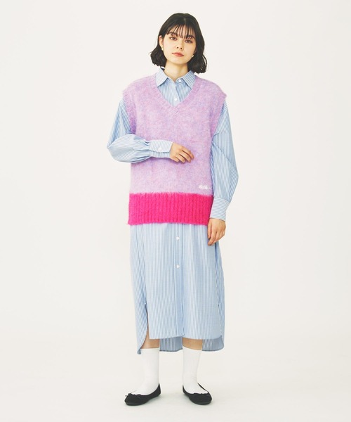 MILKFED.（ミルクフェド）の「SHAGGY KNIT VEST（ベスト・レディース・グレー/ブルー/ライトパープル・ONE SIZE）」の12枚目の写真