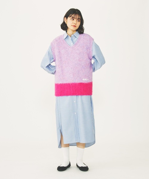 MILKFED.（ミルクフェド）の「SHAGGY KNIT VEST（ベスト・レディース・グレー/ブルー/ライトパープル・ONE SIZE）」の13枚目の写真