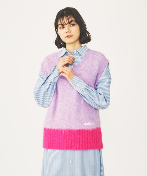 MILKFED.（ミルクフェド）の「SHAGGY KNIT VEST（ベスト・レディース・グレー/ブルー/ライトパープル・ONE SIZE）」の18枚目の写真