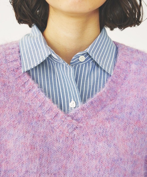 MILKFED.（ミルクフェド）の「SHAGGY KNIT VEST（ベスト・レディース・グレー/ブルー/ライトパープル・ONE SIZE）」の10枚目の写真