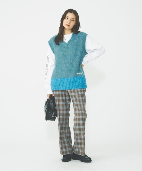 MILKFED.（ミルクフェド）の「SHAGGY KNIT VEST（ベスト・レディース・グレー/ブルー/ライトパープル・ONE SIZE）」の21枚目の写真