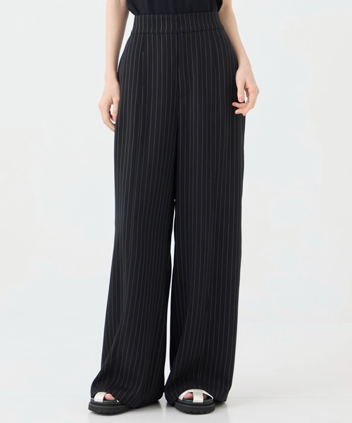 CITY TOKYO（シティトウキョウ）の「＜手洗い可能＞＜接触冷感＞ダブルクロスワイドパンツ（スラックス・レディース・ダークグレー/ネイビー/ライトグレー/ブラック・1/2）」の2枚目の写真