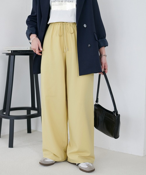 DISCOAT（ディスコート）の「《新色追加/7サイズ展開》とろみイージーパンツ【ユニセックス】（その他パンツ・レディース・グレー/アイボリー/ブラック/ブラウン/ライトベージュ/ベージュ/ライム/ベージュ系その他/ダークグレー/ダークブラウン/ブラック系その他/ブラウン系その他/ネイビー/ライトグレー/キャメル/ベージュ系その他2/インディゴブルー/モカ/グレイッシュベージュ/グレー系その他/レモンイエロー/チャコールグレー/ピンク・SMALL/MEDIUM/LARGE/X-LARGE/SP/MT/PM/SHORT/M）」の22枚目の写真