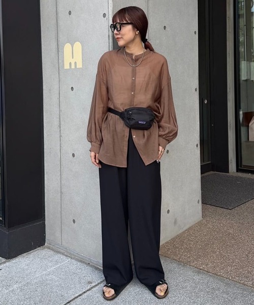 パンツ ddd センタープレスジョーゼットワイドパンツ【メール便可／100