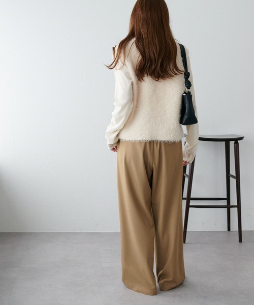 ORRS クリーム色 Sサイズ スラックス 新色追加/7サイズ展開》とろみイージーパンツ【ユニセックス】（その他