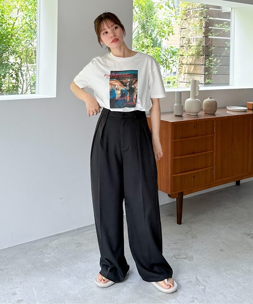 feepur(フェピュール)の「ダブルタックワイドパンツ(スラックス・レディース・ブラック/グレー・SMALL/MEDIUM)」の17枚目の写真