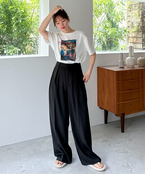 feepur(フェピュール)の「ダブルタックワイドパンツ(スラックス・レディース・ブラック/グレー・SMALL/MEDIUM)」の21枚目の写真