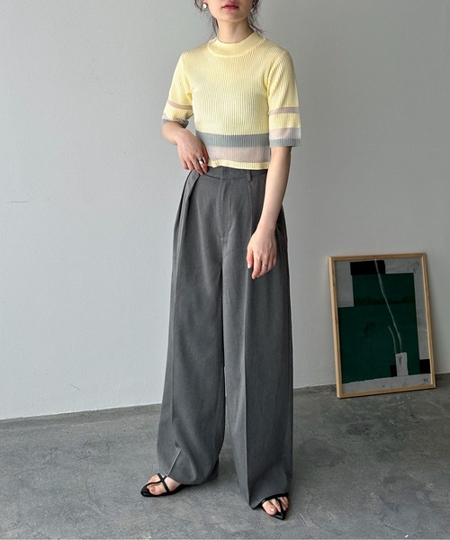 feepur(フェピュール)の「ダブルタックワイドパンツ(スラックス・レディース・ブラック/グレー・SMALL/MEDIUM)」の8枚目の写真