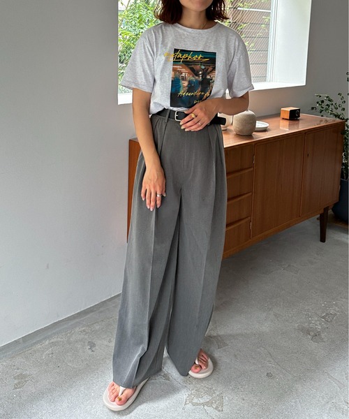 feepur(フェピュール)の「ダブルタックワイドパンツ(スラックス・レディース・ブラック/グレー・SMALL/MEDIUM)」の12枚目の写真