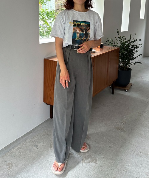 feepur(フェピュール)の「ダブルタックワイドパンツ(スラックス・レディース・ブラック/グレー・SMALL/MEDIUM)」の14枚目の写真