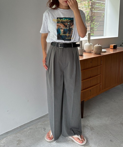 feepur(フェピュール)の「ダブルタックワイドパンツ(スラックス・レディース・ブラック/グレー・SMALL/MEDIUM)」の15枚目の写真