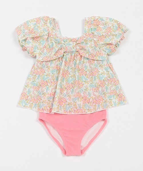 petit main（プティマイン）の「【SWIM】パフスリーブタンキニ（水着・キッズ・ピンク/ライトピンク/アイボリー/ライトブルー・80ｃｍ/90cm/130cm/120cm/110cm/100cm）」の4枚目の写真