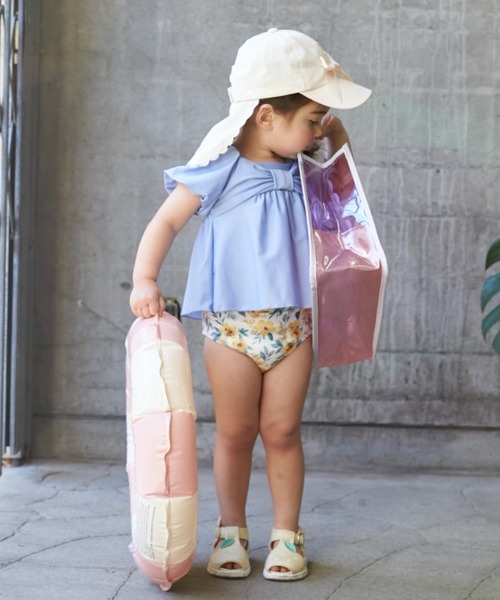 petit main（プティマイン）の「【SWIM】パフスリーブタンキニ（水着・キッズ・ピンク/ライトピンク/アイボリー/ライトブルー・80ｃｍ/90cm/130cm/120cm/110cm/100cm）」の17枚目の写真