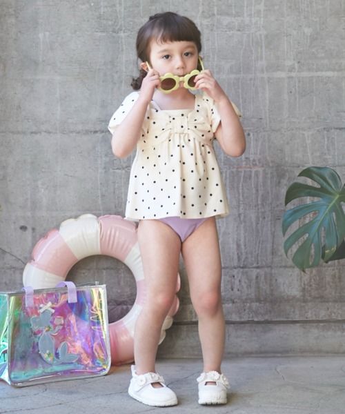 petit main（プティマイン）の「【SWIM】パフスリーブタンキニ（水着・キッズ・ピンク/ライトピンク/アイボリー/ライトブルー・80ｃｍ/90cm/130cm/120cm/110cm/100cm）」の21枚目の写真