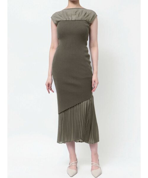 LAGUNAMOON(ラグナムーン)の「シフォンプリーツニットドッキングワンピース(ワンピース・レディース・ベージュ/チャコールグレー・MEDIUM/SMALL)」の20枚目の写真