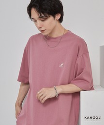 KANGOL/カンゴール 別注 ロゴ ワンポイント刺繍オーバーサイズ半袖Tシャツワイン系