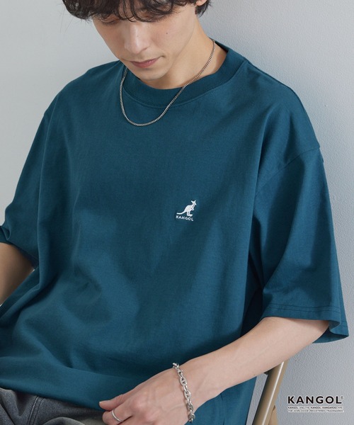 KANGOL(カンゴール)の「KANGOL/カンゴール 別注 ロゴ ワンポイント刺繍オーバーサイズ半袖Tシャツ(Tシャツ/カットソー・メンズ・オフホワイト/ダークブラウン/ブラック/ブラック系/ダークネイビー/チャコール/グレー系/グレイッシュベージュ/ライトグレー/ライトピンク/ライトブルー/グリーン系/サックスブルー/ワイン系/ダークグリーン/ブラック系2/レッド系/ホワイト系・L/M/S)」の11枚目の写真