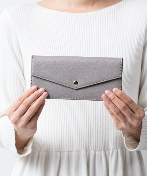 セール】サフィアーノレザー スキミング防止 コンパクト かぶせ蓋付き