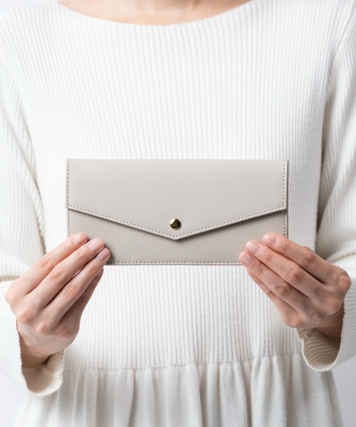 セール】サフィアーノレザー スキミング防止 コンパクト かぶせ蓋付き