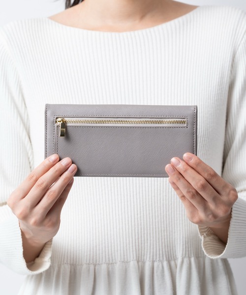 セール】サフィアーノレザー スキミング防止 コンパクト かぶせ蓋付き