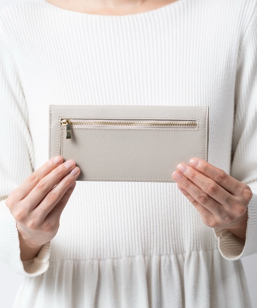 セール】サフィアーノレザー スキミング防止 コンパクト かぶせ蓋付き