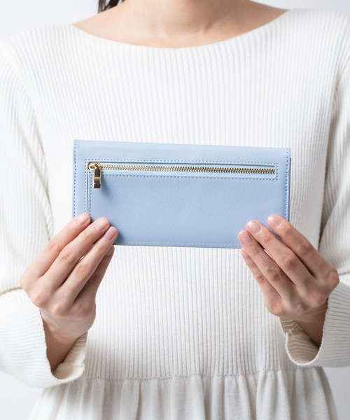 セール】サフィアーノレザー スキミング防止 コンパクト かぶせ蓋付き