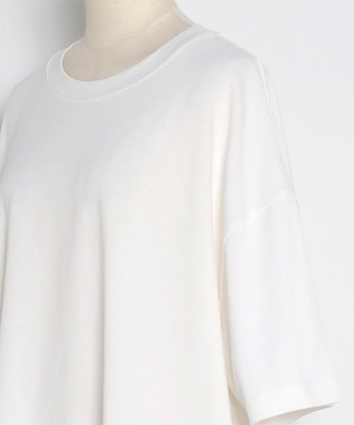 Bonjour Sagan(ボンジュールサガン)の「ビッグシルエット前後差Tシャツ(Tシャツ/カットソー・レディース・ライトベージュ/チャコールグレー/オフホワイト・FREE)」の6枚目の写真