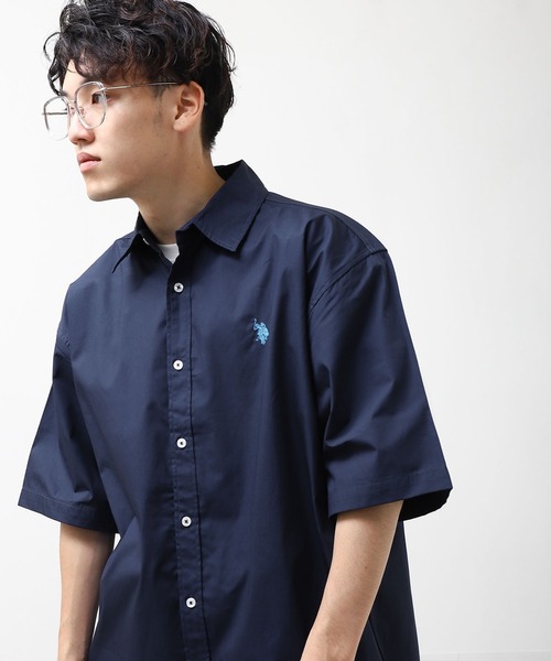 U.S. POLO ASSN.(ユーエスポロアッスン)の「【U.S. POLO ASSN.】 ワンポイント ロゴ刺繍 ブロード ビッグシルエット 半袖 シャツ(シャツ/ブラウス・メンズ・ライラック系/ホワイト×ネイビー/ブルー系/ネイビー/インディゴブルー/ホワイト・MEDIUM/LARGE/X-LARGE)」の22枚目の写真