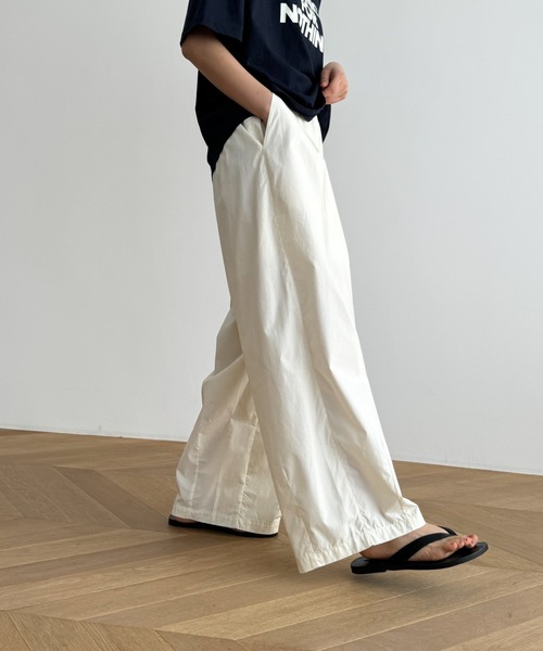 CANAL JEAN(キャナルジーン)の「El mar コットンギャザーワイドパンツ(その他パンツ・レディース・ブラック/ベージュ/カーキ・ONE SIZE)」の2枚目の写真